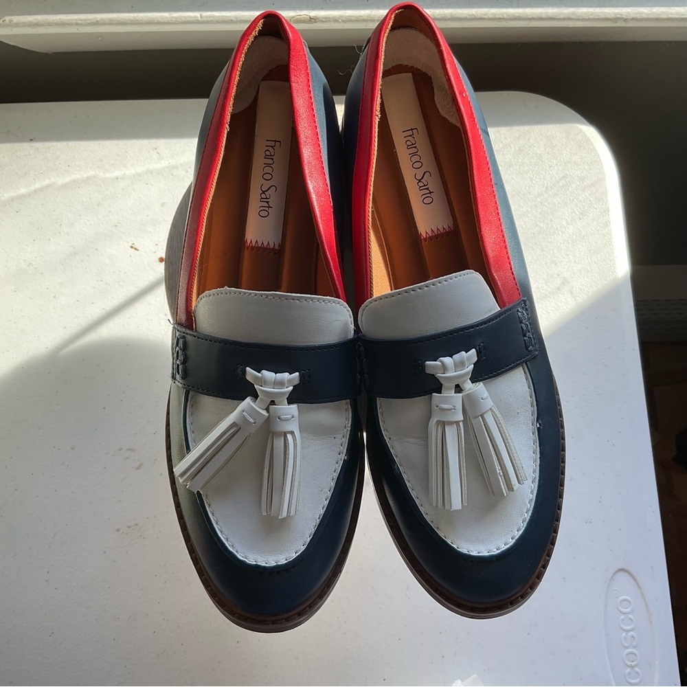 Franco Sarto Red and Blue Loafers